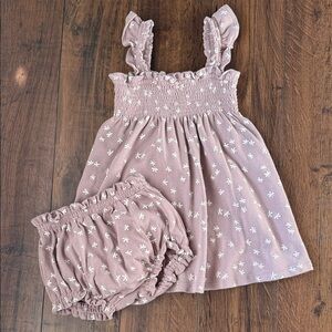 Quincy Mae Floral Toddler Dress and Bloomers Set